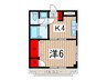 島本マンション 1Kの間取り