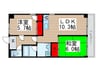 ラ・ポ－ル五番館 2LDKの間取り