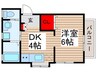 コアハイム 1DKの間取り