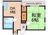 Ｋ・Ｔハウス 1DKの間取り