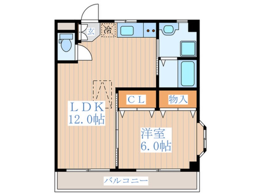 間取図 ﾊﾟｰｸﾏﾝｼｮﾝﾖｼｻﾞﾜ