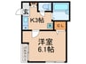 ク－ポラ 1Kの間取り
