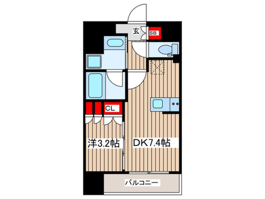 間取図 ﾌﾟﾗｳﾄﾞﾌﾗｯﾄ亀戸ｽﾃｰｼｮﾝﾌﾟﾚｲｽ