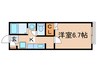 ソレイユB 1Kの間取り