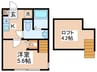 THE　HOUSE　八王子東中野 1Kの間取り