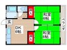 コ－ポ小倉 2DKの間取り