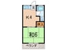 ときわ荘 1Kの間取り