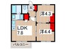 コネクトパーク３番館 2LDKの間取り