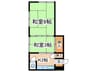 大内アパ－ト 2Kの間取り