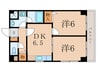 サリジェ２１ 2DKの間取り