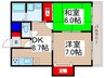 シャト－花水木 2DKの間取り