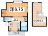 ツカサハウス 1Kの間取り