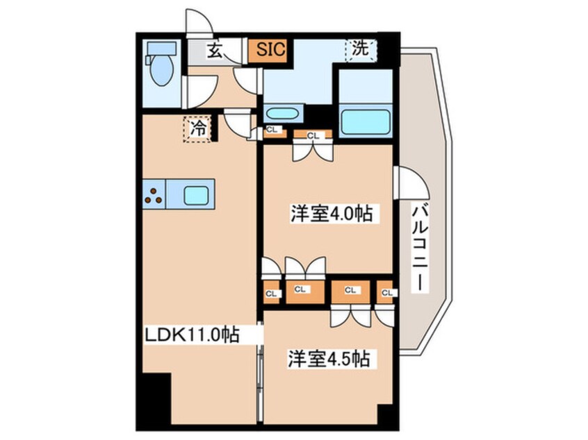 間取図 クレストコート渋谷笹塚