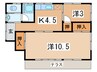 小嶋貸家９ 2Kの間取り
