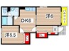 ティーフベルクＡ 2DKの間取り