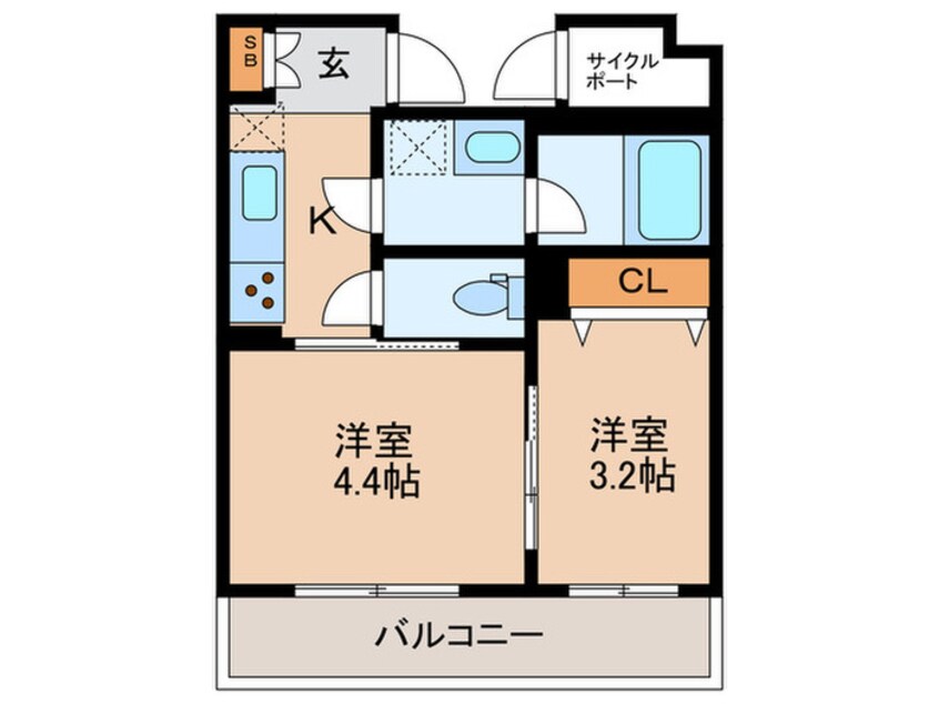 間取図 ドゥーエ大鳥居WEST