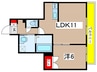 Lanai House 393 Laule`a 1LDKの間取り