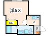 ベイルーム北久里浜 1Kの間取り