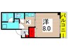 オークス 1Kの間取り