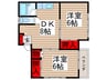 アイランドホ－ム 2DKの間取り