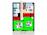 三佑マンション 2DKの間取り
