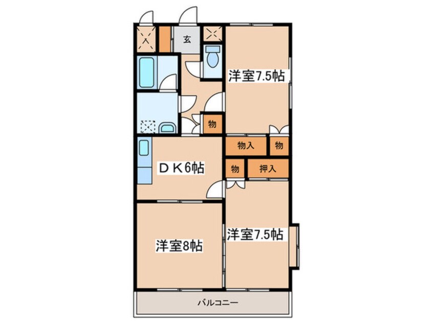 間取図 オークスＥ