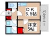 トーヨー柏ハイム 1DKの間取り