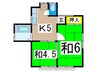 根倉アパート 2Kの間取り