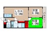 ベルドゥムール鎌ケ谷 2LDKの間取り