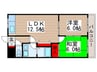 ベルドゥムール鎌ケ谷 2LDKの間取り