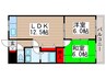 ベルドゥムール鎌ケ谷 2LDKの間取り