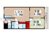 ベルドゥムール鎌ケ谷 2LDKの間取り