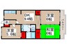 パ－クフロ－ラ 3DKの間取り