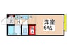ハイブリッジB棟 1Rの間取り