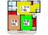 ヒルズハピネス 2LDKの間取り
