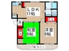 ヒルズハピネス 2LDKの間取り