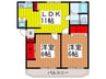 ヒルズハピネス 2LDKの間取り