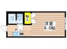 第二コ－ポ小山 1Kの間取り
