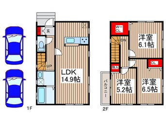 間取図 仮)川越市藤木新築MAISON　A棟