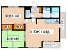 バ－ドタウン６番館 2LDKの間取り