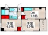 第153新井ビル 2DKの間取り