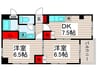 第153新井ビル 2DKの間取り