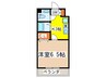 晴見町明星パレス 1Kの間取り
