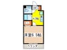 晴見町明星パレス 1Kの間取り