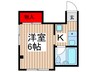 ０３４CHIBA 1Kの間取り