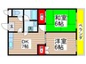 グリ－ンビラ足立 2DKの間取り