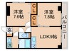 シャンテ　ルミエール 2LDKの間取り