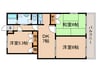 学園パレス 3DKの間取り