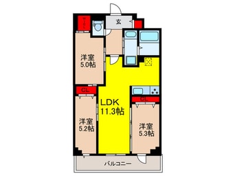 間取図 ｺﾝﾌｫﾘｱ・ﾘｳﾞ豊洲ｷｬﾅﾙ