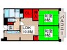 けやき通り北七番館 2LDKの間取り
